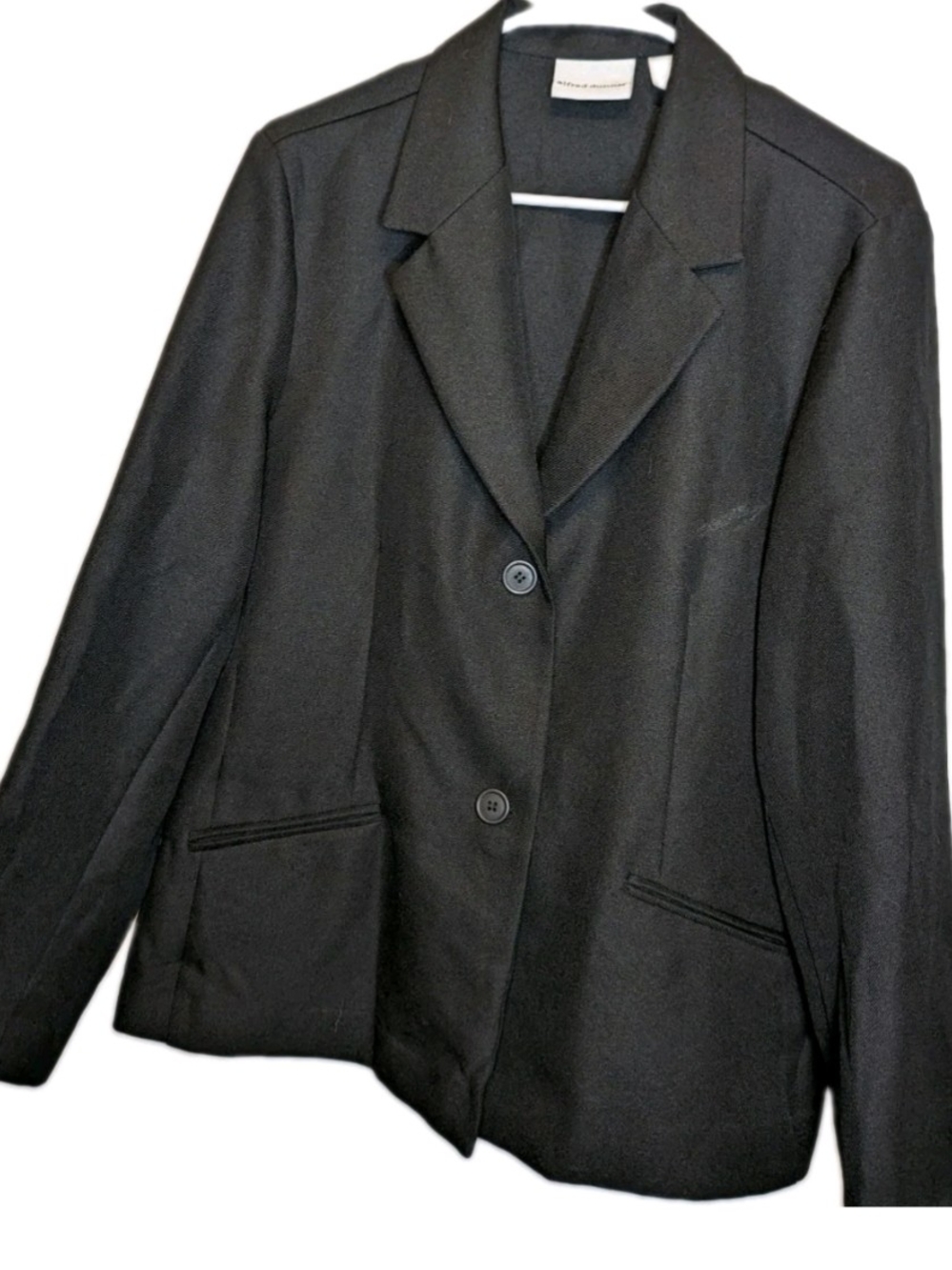Vintage Alfred Dunner Black Blazer Jacket Two Button Tailored Suiting Size 16